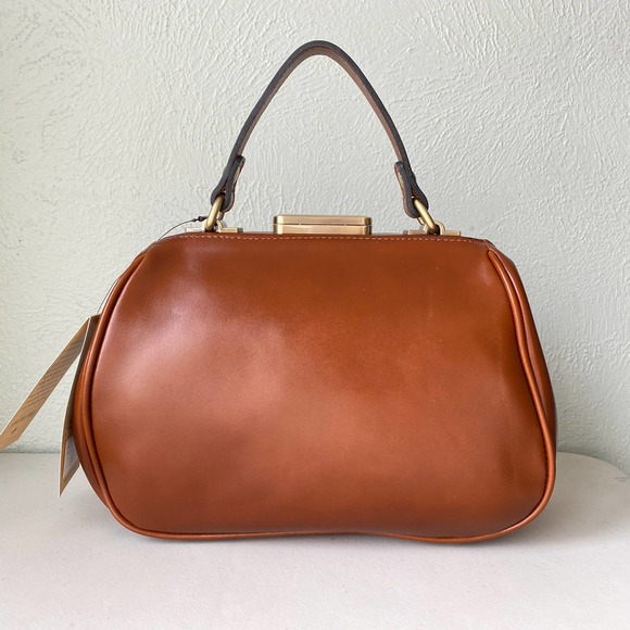 NWT Patricia Nash Gracchi Florence Tooled Leather Frame Satchel Brown P38407 - Picture 11 of 15